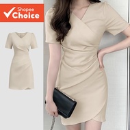 B131-4-Draped waist dress-DRB131P1D1011  B131-4-Dress berpinggang dengan lipatan-DRB131P1D1011