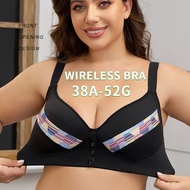 Ready stock baju dalam wanita plus size bra 
 push up wireless bra front button bra cotton A-G cup, 