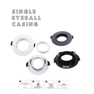 LED EYEBALL CASING / LIGHT FITTING - SINGLE / BLACK &amp; WHITE / ROUND - PC