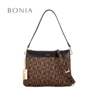Bonia Black Lara Monogram Shoulder Bag
