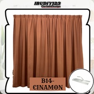 B14 Ready Made Curtain 100%Blackout Siap Jahit Langsir (Cangkuk/Hook) Langsir Blackout Kain Tebal Warna Cinnamon