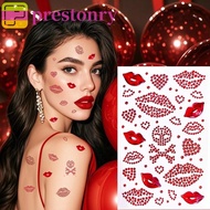 PRESTONRY Face Temporary Tattoos, Sparkling Bowknot 3D Crystal Face Sticker, Scrapbook Journal Water
