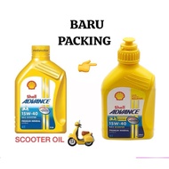 SHELL ADVANCE SCOOTER 15W40 15W-40 & GEAR OIL 80W-90 4T 4AT 4 AT SHELL ADVANCE AX5 SCOOTER SCOOTERS 