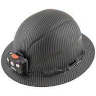 Klein Tools Hard Hat, Premium KARBN Pattern, Non-Vented Full Brim, Class E, Lamp 60346