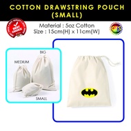 Canvas Drawstring Pouch - Cotton Pouch - Kanvas Pouch Beg Logo Batman