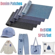 5PCS/Set Jeans Denim Patches Fabric Patch Iron-on Patches Sewing on Patches for Repair Clothing Shir