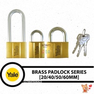 YALE V140/20, V140/40, V140/50LS90, V140.20, V140.40LS Brass Padlock Series - 20/40/50/60mm (Long/Short Shackle)