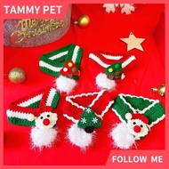 Pet Christmas Collar Dog Knitted Scarf Dogs and Cats Cute Christmas Tree Scarf Suitable for Small Do
