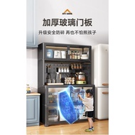 Kitchen Shelf Sideboard Cabinet Floor Multi-Layer Wall Integrated Locker Small Household Appliances Microwave Oven Storage Rack