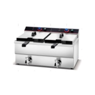 [FNBSTORES] COUNTER TOP DOUBLE ELECTRIC FRYER WITH TAP ~ CN-EF8L2-T.GO31