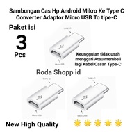 Sambungan Kabel Cas Data Hp Android Mikro Ke Type C Converter Adaptor Micro USB hv ori tipe-C conek