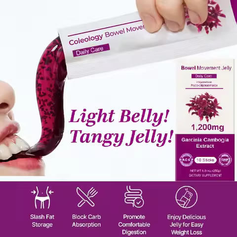 Bowel Movement Jelly (10 Days) - Garcinia Cambogia Jelly Sticks. Grape and Chia Seed. Polydextrose, 
