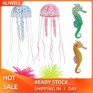 Aliwell 6Pcs Artificial Silicone Sea Horse Glowing For Fish