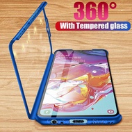 【Free Tempered Glass】 For Samsung Galaxy A51 A71 A10S A40 A20S A30S A20 A20E A81 A60 A50S A50 A70 Phone Case with Free Tempered Glass Screen Protector 360 Degree Full Body Coverage Protection Hard Plastic 3 in 1 Protective Phone Casing Cover