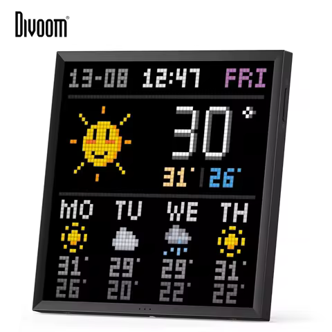 Divoom Pixoo 64 WiFi Pixel Art Display WiFi Cloud Digital Frame with APP Control,64 X 64 LED Panel f