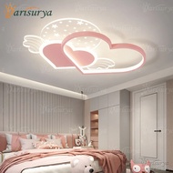 MATA Modern Children's Room Lights Children's Ceiling Decorative Lights Cartoon Love Wings Decoration Ceiling Lights Cute Style Girls Bedroom Lights 3 Color LED Eye Protection (Can Change LED) CHO