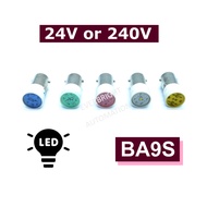 BA9S 24V 240V 9mm Single Contact Color LED Bulb Indicator Light