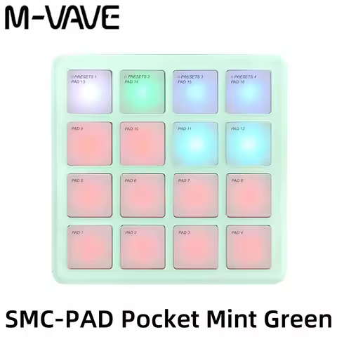 M-VAVE SMC-PAD, Wireless 16-Pad MIDI Controller，Suitable for Percussion, DJ Music Arrangement Keyboa