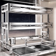 Dish Storage Sink for Dishes 304 Stainless Steel Dish Sink Kitchen Multifunctional Sink Shelf Drain 