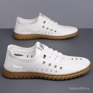 Men's Clog Shoes Leather Shoes Cutout Upper Casual