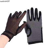 SEALLVIIT Women Gloves Sunscreen Driving Mittens Mesh Lattice Sexy Driving Gloves