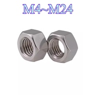 [Nut] 304 Stainless Steel Hexagonal Fine Thread Nut Fine Thread Nut M4~M24