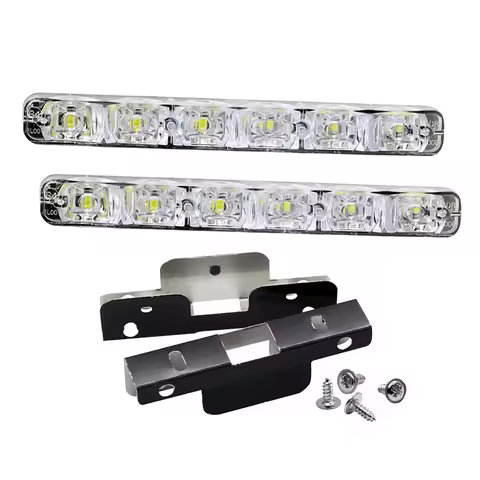 2PCS/Set Day Light Super White 6 LED Universal Car Light Daytime Running Auto Lamp DRL Auxiliary Lig