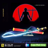 Đồ Chơi Lắp Ráp Lego Thanh Quỷ Kiếm Đệ Tam SANDAI KITETSU Zoro One Piece Saurum Model 728 Với 803 Ch