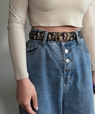 Dior Oblique Jacquard belt CD中古藍色提花皮帶腰帶 美品