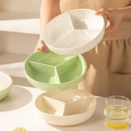 Ceramic Three-Grid Plate 211-Point Plate Round Plate Weight Loss Quantitative Plate Children's Break