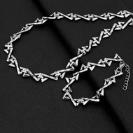 Her Lab Jewelry | Mens xu hướng Mỹ Vòng đeo tay cá nhân hóa + Bộ vòng cổ. Niche hip-hop bạc-mạ thư "