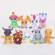 4cm 9pcs /set Digimon Adventure Figures Keychain Pendant Statue WarGreymon Agumon Gabumon Palmon Ten
