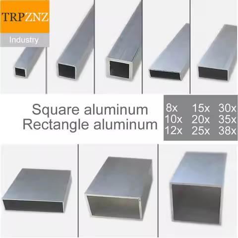8x10x12x15x20x25x30x35x38 Rectangular aluminum tube profile 6063 Aluminum alloy square pipe Complete