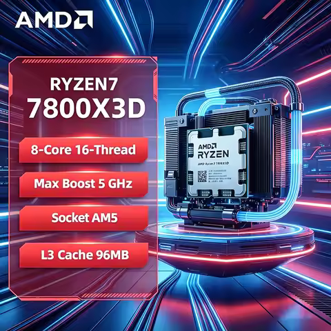 AMD CPU Ryzen 7 7800X3D New R7 7800X3D 5.0 GHz 8-Core 16-Thread 5NM 96M 100-100000910 Socket AM5 Tra