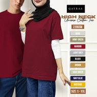 QAYRAA Cotton 220gsm Crew Neck Unisex Plain T-Shirt - Size S-2XL/Black/Maroon/Grey/Green/Blue/Yellow