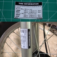 yamaha dt125 tire information sticker