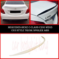 MERCEDES-BENZ C-CLASS C200 W205 C63 STYLE REAR TRUNK SPOILER ABS SKIRT LIP BODYKIT