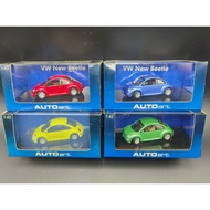 Autoart 1 43 VW NEW BEETLE, Public BEETLE, Red Yellow Blue Green Four Colors, Monochrome Each 220 Yu
