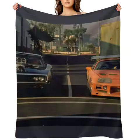 Fast & Furious JDM Aethsetic Throw Blanket Furrys Thin Furry Moving Blankets