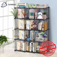 YLHome[Ready Stock] DIY Boltless Storage Rack Cube Grid Wire Wardrobe Cabinet Shelves Bookshelf Orga