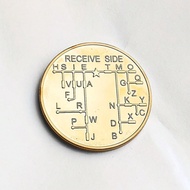 1pc Morse Code Commemorative Coin - Gold-Tone Collectible Gift For Hobbyists, Featuring A-Z Letters 
