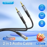 ORICO 3.5mm Cáp chia âm thanh 3.5mm 1 nam đến 2 Nữ mic Y Splitter cáp AUX Cáp chia cổng tai nghe bộ 