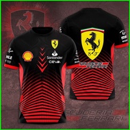 B4 F1 Ferrari Fans Training Tshirt Sport Tee Round neck Short Sleeve Plus Size 4B