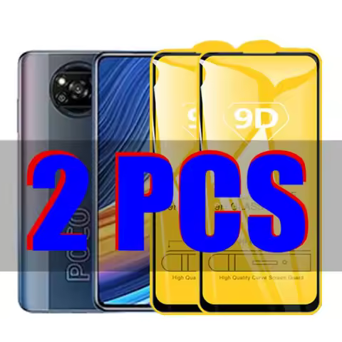 2Pcs 9D Glass For Xiaomi Poco X3 Pro Protective Glass on the For Xiaomi Poco X3 PRO NFC Pocophone X3
