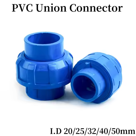 1PC I.D 20~50mm Hi-Quality Blue PVC Union Connectors Aquarium Fish Tank Water Supply Tube Fittings G