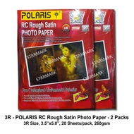 2 Packs Polaris RC Rough Satin Photo Paper Papers Photopaper Photopapers - 3R Size, 3.5x5.0 inches, 