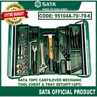 SATA 70Pc Cantilever Mechanic Tool Chest & Tray Set(MM) 95104A-70/95104A-70-6 12Pt/6Pt Socket Set Sa