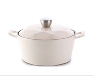 全新Neoflam Carat 24cm 陶瓷不沾鑽石鍋（韓國製造）象牙色