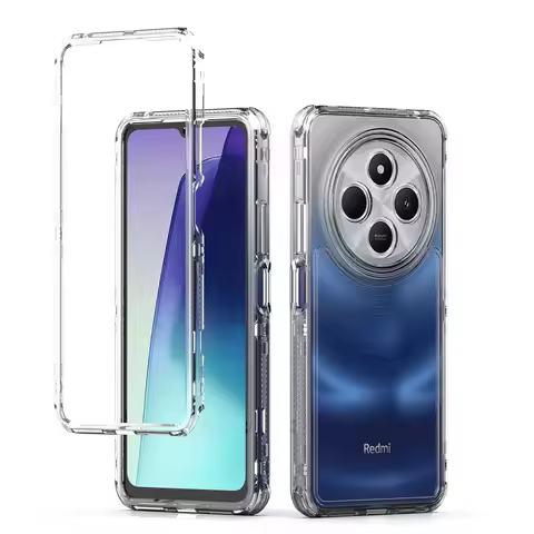 3 in 1 Hybrid Armor Shockproof Case For Xiaomi Redmi 14C 14R 6.88 inches Hard Plastic TPU Frame Tran