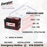 ENERGIZER AGM LN3 | DIN70L AUTOMOTIVE CAR BATTERY